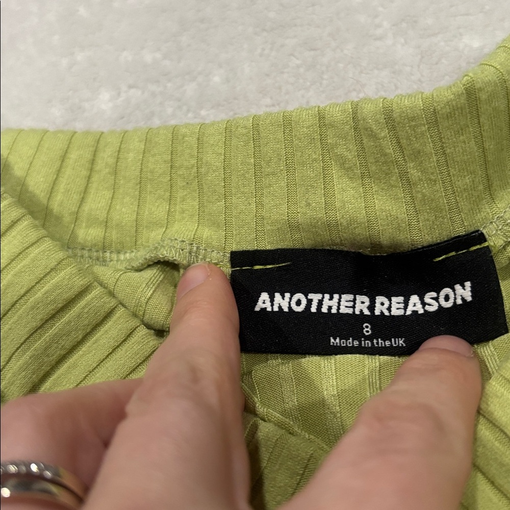 ⭐️ 2/$10 - Another Reason Ribbed Split Maxi Skirt in Light Green - Picture 3 of 3